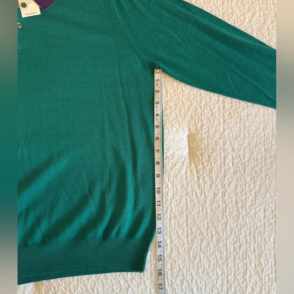 Alan Flusser Teal Merino Wool Long-Sleeve Polo Sweater – Size M - Picture 11 of 12
